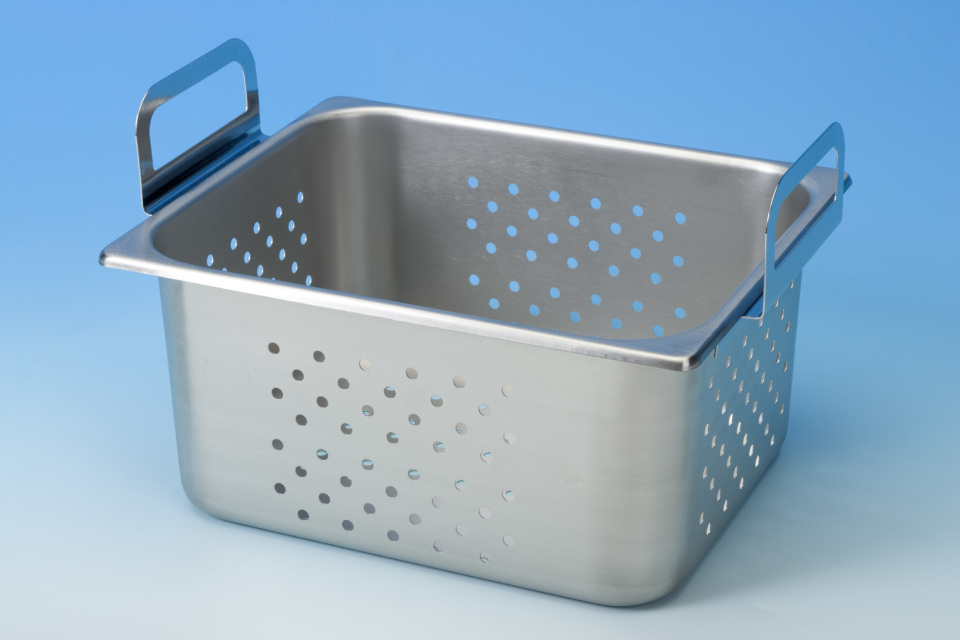 Perforated baskets for Crest ultrasonic cleaners
